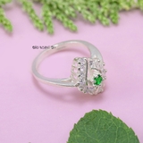 Nhẫn Bạc Nữ Phong Thủy Đá Xanh Ngọc N2409050020
