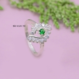 Nhẫn Bạc Nữ Phong Thủy Đá Xanh Ngọc N2409050020
