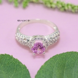 Nhẫn Bạc Nữ Phong Thủy Đá Hồng