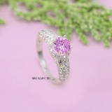 Nhẫn Bạc Nữ Phong Thủy Đá Hồng