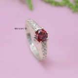 Nhẫn Bạc Nữ Phong Thủy Đá Đỏ N2409040105