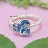 Nhẫn Bạc Nữ Phong Thủy Đá Xanh Dương N2409060008
