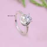 Nhẫn Bạc Nữ Thiết Kế Hình Bông Hoa Đính Đá Sang Trọng  N2409010108