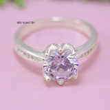 Nhẫn Bạc Nữ Trơn Đính Đá Sang Trọng  N2409010075