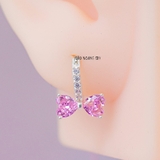 Bông Tai Bạc Cho Bé Kiểu Bật Nơ Đá Hồng To Nổi Bật H2410280061