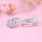 Bông Tai Bạc S925 Cho Bé Khong Tròn Hoa Đá 5 Cánh Xinh Xắn H2410280009