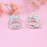 Bông Tai Bạc S925 Cho Bé Khong Tròn Hoa Đá 5 Cánh Xinh Xắn H2410280009