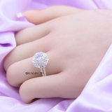Nhẫn Bạc Nữ Đá Ổ Cao Hình Bông Hoa Gắn Đá Sang Trọng Quý Phái N2408300051
