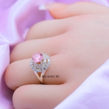 Nhẫn Bạc Nữ Phong Thủy Đá Hồng N2409040084