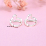 Bông Tai Bạc Cho Bé Khong Tròn Trái Tim Lệch Kiểu Nhỏ Xinh H2410280012