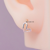 Bông Tai Bạc Cho Bé Khong Tròn Trái Tim Lệch Kiểu Nhỏ Xinh H2410280012