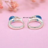 Bông Tai Bạc Cho Bé Khong Tròn Đá Xanh Dương Nổi Bật H2410280018
