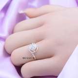 Nhẫn Bạc Nữ Hình Tròn Đính Đá Sang Trọng  N2409020015
