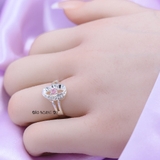 Nhẫn Bạc Nữ Trơn Thiết Kế Hình Nén Bạc Đính Đá Hồng Nổi Bật N2408260025