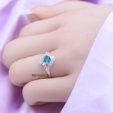Nhẫn Bạc Nữ Phong Thủy Đá Xanh Dương N2409060001