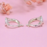 Bông Tai Bạc Cho Bé Kiểu Bật Đá Trắng Kiểu Đơn Giản Dễ Thương H2410280063