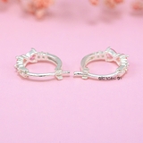 Bông Tai Bạc Cho Bé Kiểu Bật Nơ Đá Hồng Nhỏ Xinh H2410280060