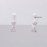 Bông Tai Bạc S925 Cho Bé Khong Tròn Nơ Nhỏ Xinh H2410280023