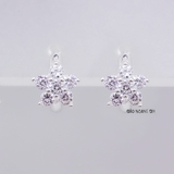 Bông Tai Bạc S925 Cho Bé Khong Tròn Hoa Đá 5 Cánh Xinh Xắn H2410280009