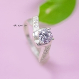 Nhẫn Bạc Nữ Thiết Kế Hình Vuông Đính Đá Sang Trọng  N2409020001