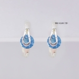 Bông Tai Bạc Cho Bé Khong Tròn Đá Xanh Dương Nổi Bật H2410280018