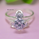Nhẫn Bạc Nữ Thiết Kế Hình Hoa Lá Đính Đá Sang Trọng  N2409010105