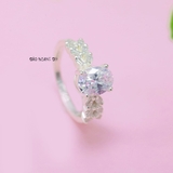 Nhẫn Bạc Nữ  Đính Đá Oval Sang Trọng N2409010062