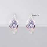 Bông Tai Bạc Cho Bé Kiểu Bật Đá Trắng Kiểu Đơn Giản Dễ Thương H2410280063