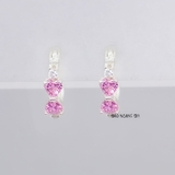 Bông Tai Bạc Cho Bé Kiểu Bật Nơ Đá Hồng Nhỏ Xinh H2410280060