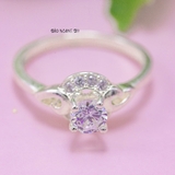 Nhẫn Bạc Nữ Thiết Kế Hình Tròn Đính Đá Sang Trọng  N2409020018