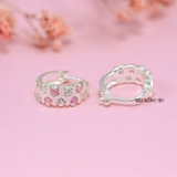 Bông Tai Bạc Nữ Kiểu Bật Đá Hình Tổ Ong Sáng Tạo H2410280069