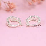 Bông Tai Bạc Nữ Kiểu Bật Đá Hình Tổ Ong Sáng Tạo H2410280069