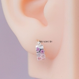 Bông Tai Bạc Nữ Kiểu Bật Đá Hình Tổ Ong Sáng Tạo H2410280069