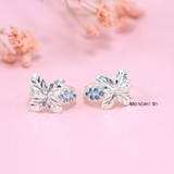 Bông Tai Bạc Nữ Kiểu Bật Hình Cánh Bướm Đá Màu Xinh Xắn H2410280047