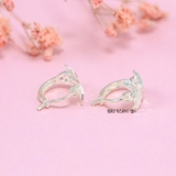 Bông Tai Bạc Nữ Kiểu Bật Hình Cánh Bướm Đá Màu Xinh Xắn H2410280047