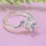 Nhẫn Bạc Nữ Hình Quả Trám Đính Đá Sang Trọng  N2409010091
