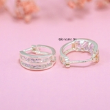 Bông Tai Bạc Nữ Kiểu Bật Đá Vuông Khong Tròn Chắc Chắn H2410280078