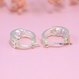 Bông Tai Bạc Nữ Kiểu Bật Đá Vuông Khong Tròn Chắc Chắn H2410280078