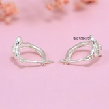 Bông Tai Bạc Nữ Kiểu Bật Hoa 3 Cánh Trơn Đơn Giản H2410280074