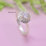 Nhẫn Bạc Nữ Thiết Kế Hình Tròn Đính Đá Sang Trọng  N2409010106