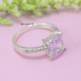 Nhẫn Bạc Nữ Đính Đá Vuông Sang Trọng