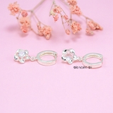 Bông Tai Bạc Nữ S925 Khong Tròn Hoa 5 Cánh Xoáy Xinh Xắn H2410250088