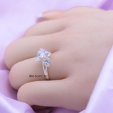 Nhẫn Bạc Nữ Thiết Kế Hình Hoa Lá Đính Đá Sang Trọng  N2409010105