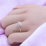 Nhẫn Bạc Nữ Thiết Kế Hình Tròn Đính Đá Sang Trọng  N2409020018