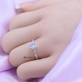 Nhẫn Bạc Nữ Trơn Đính Đá Sang Trọng  N2409010079