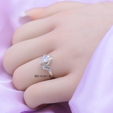 Nhẫn Bạc Nữ Hình Quả Trám Đính Đá Sang Trọng  N2409010091