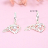 Bông Tai Bạc Nữ Khong Tròn Hình Trái Tim Cách Điệu Trẻ Trung H2410260023