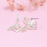 Bông Tai Bạc Nữ Khong Tròn Hình Trái Tim Cách Điệu Trẻ Trung H2410260023