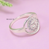 Nhẫn Bạc Nữ Trơn Đính Đá N2408250068