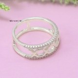 Nhẫn Bạc Nữ Trơn Đính Đá N2408270003
